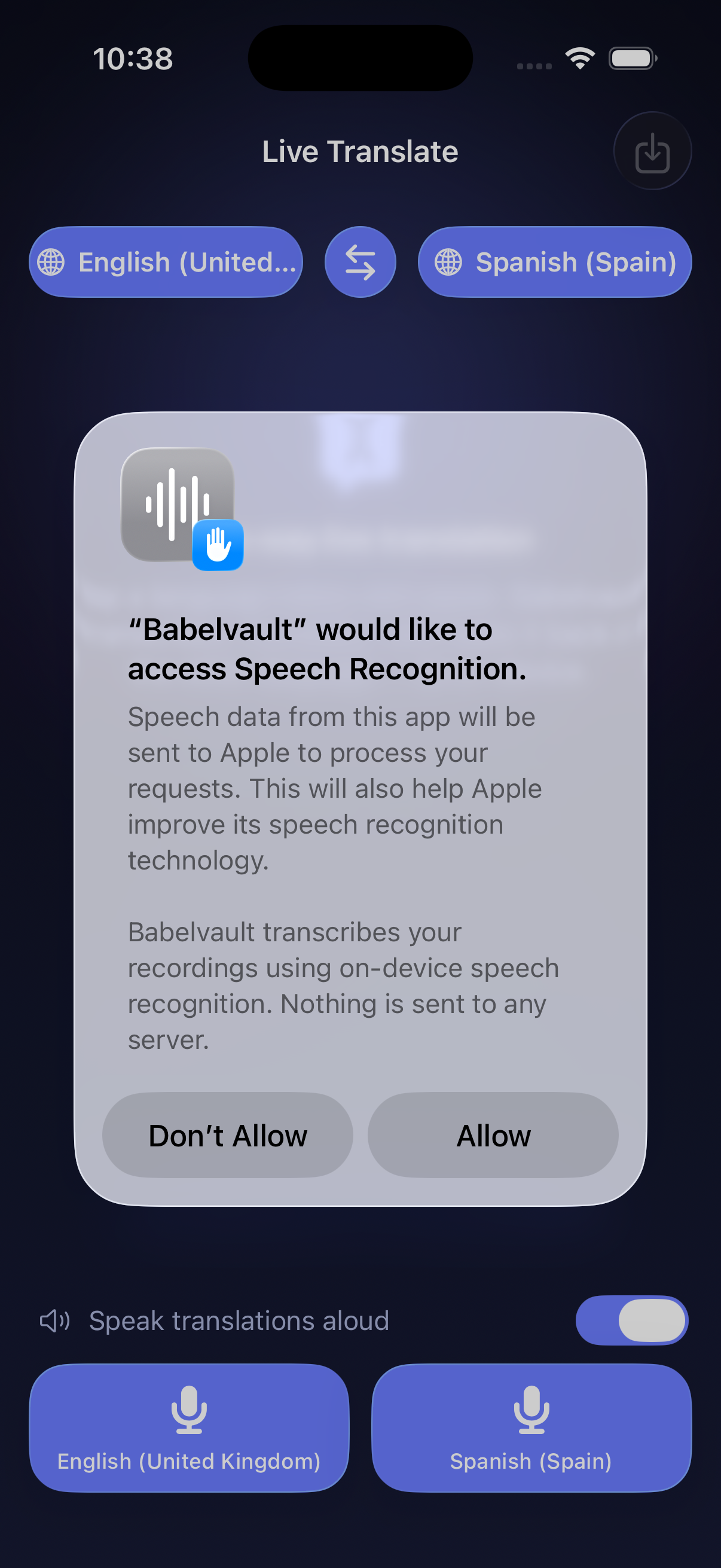 Babelvault live conversation translation