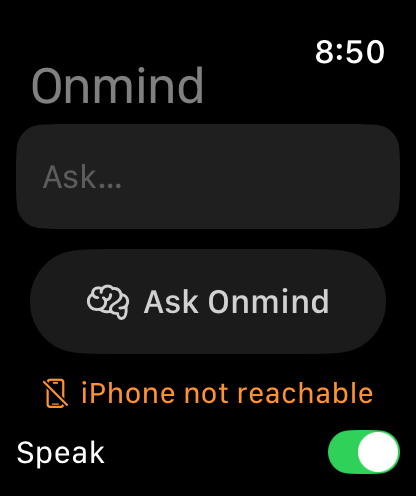 Onmind on Apple Watch